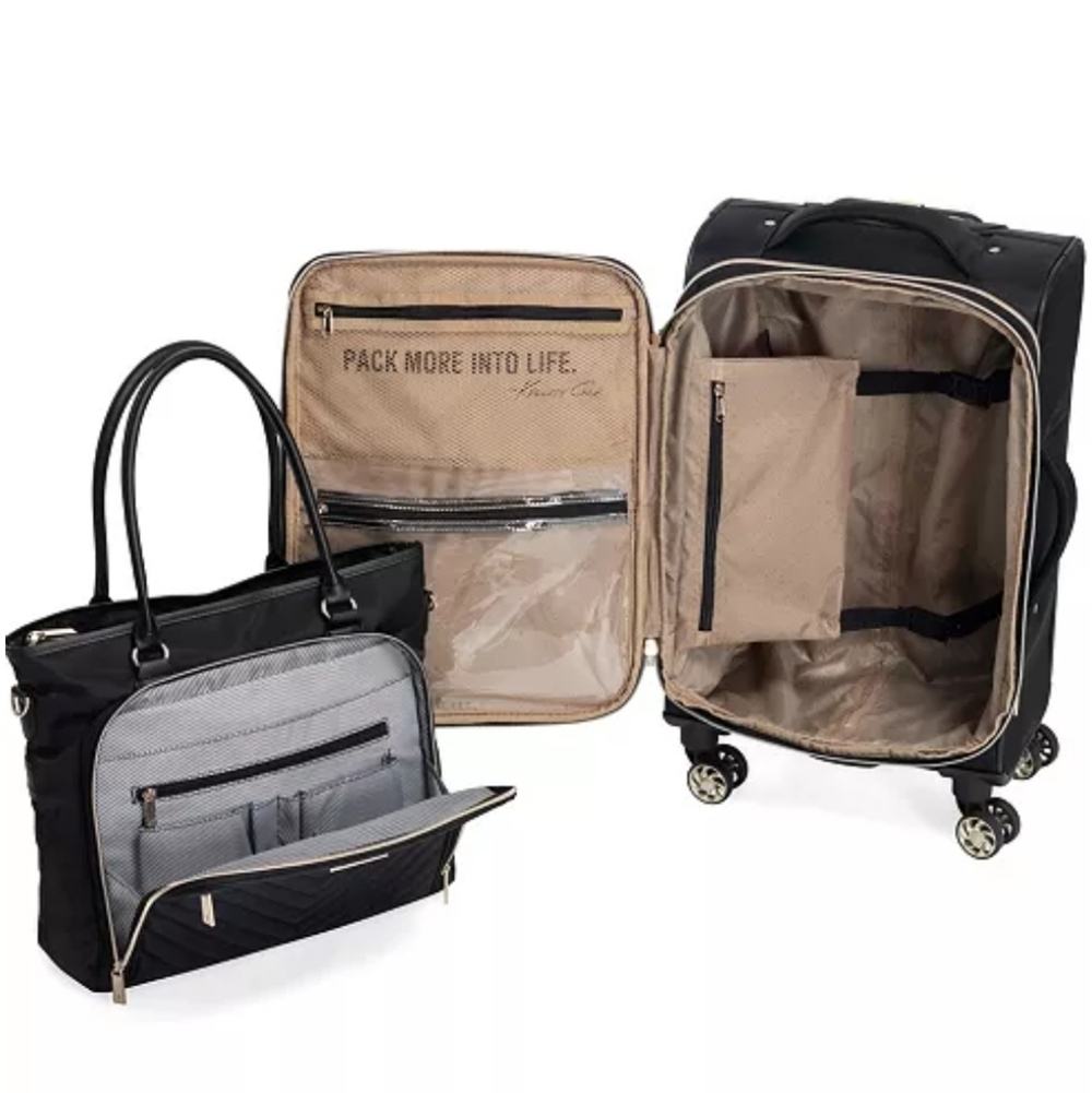 Kenneth Cole Chelsea Softside Chevron Expandable 2pc 20" Carry-On Luggage Set - Picture 2 of 14